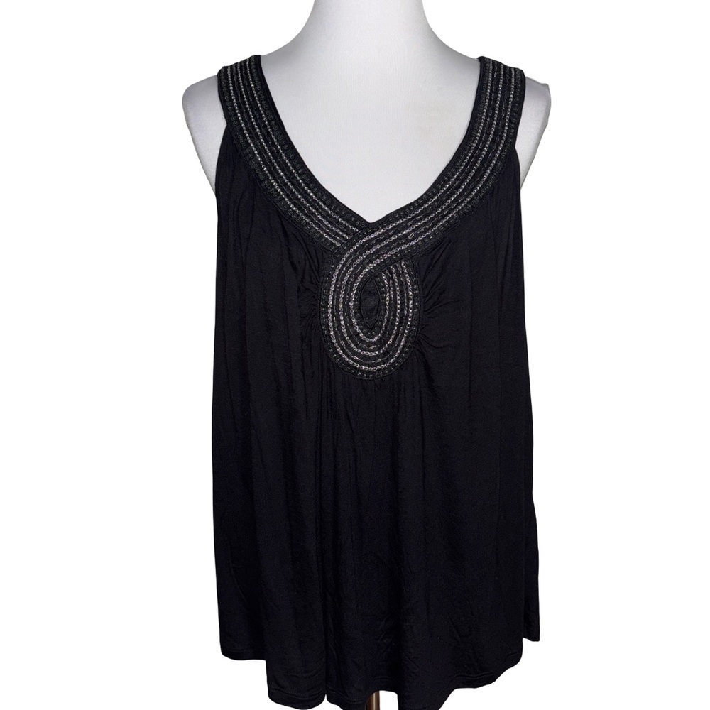 Apt. 9 Black Embellished Tank Top